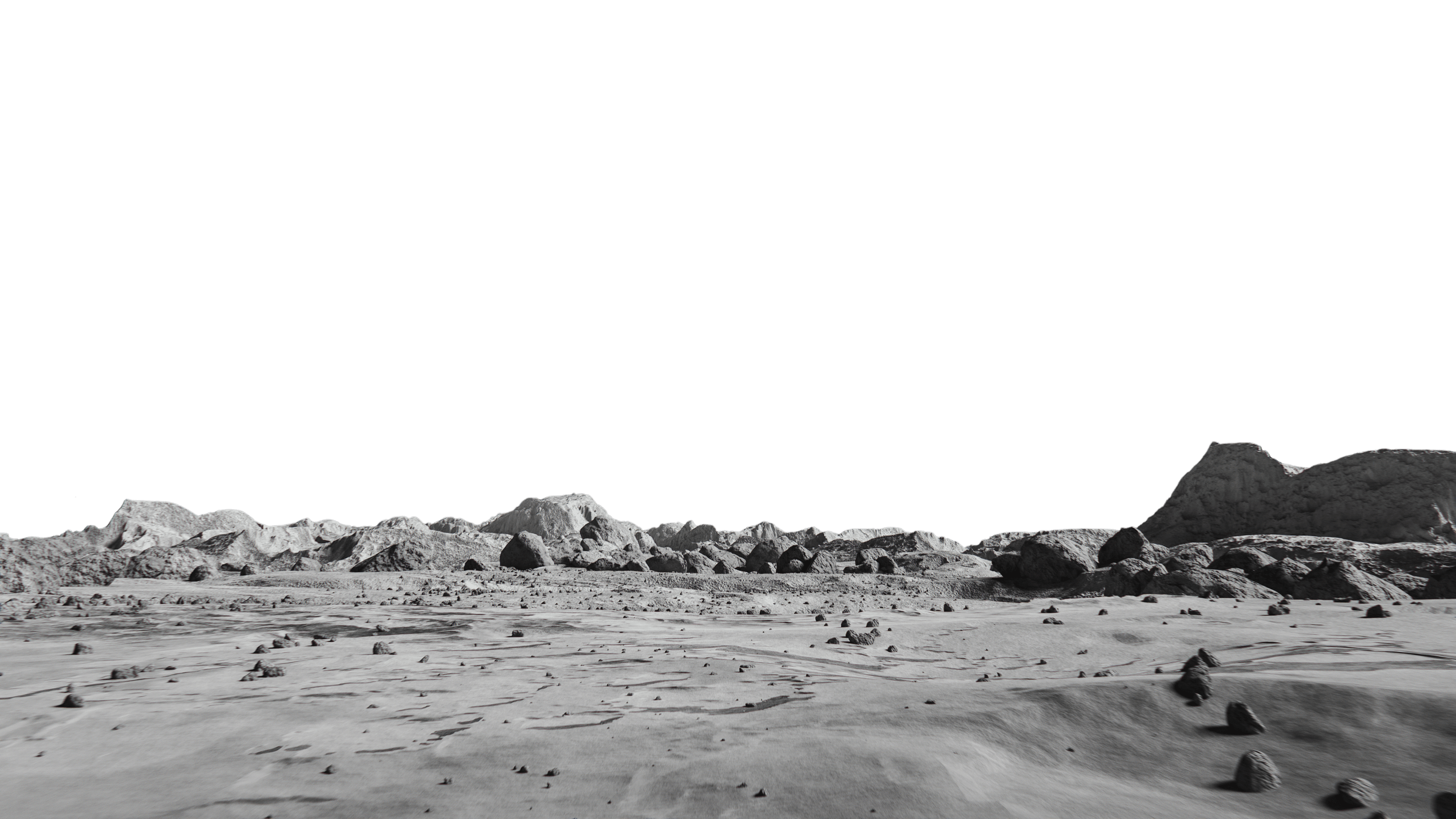 Stylized lunar landscape